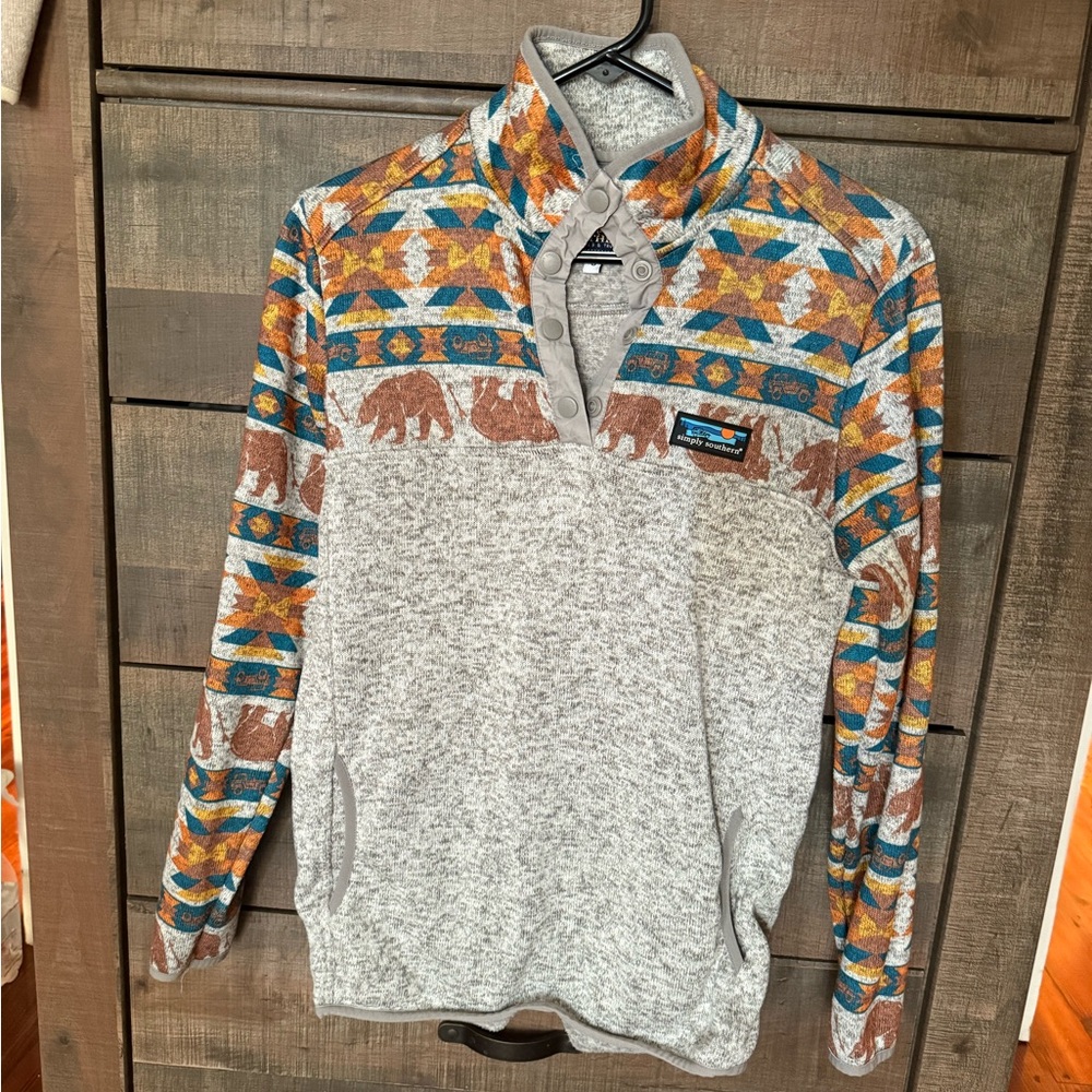 Simply Southern fleece, bear and jeep, pullover fleece, southwestern fleece
